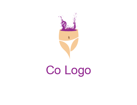 girl in bikini and wine splash vector