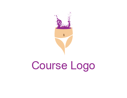 girl in bikini and wine splash vector