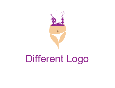 girl in bikini and wine splash vector