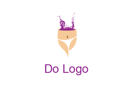 girl in bikini and wine splash vector