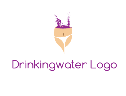 girl in bikini and wine splash vector