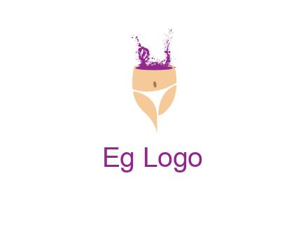 girl in bikini and wine splash vector