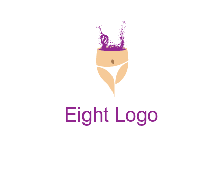 girl in bikini and wine splash vector