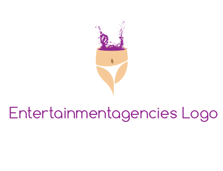 girl in bikini and wine splash vector