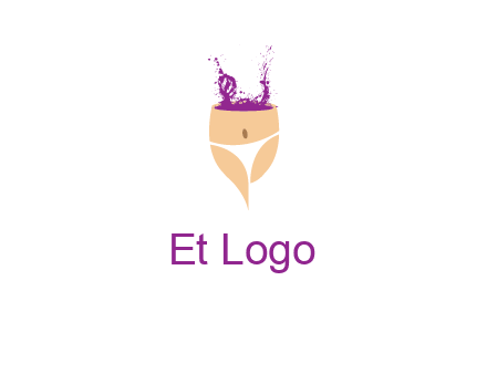 girl in bikini and wine splash vector