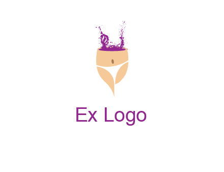 girl in bikini and wine splash vector