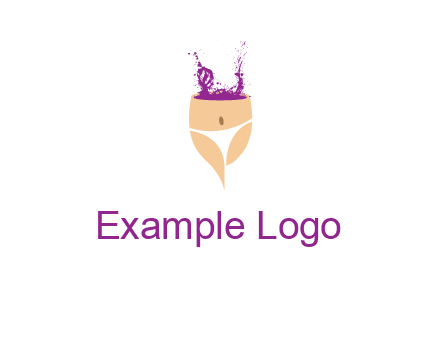 girl in bikini and wine splash vector