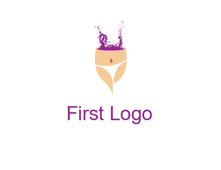 girl in bikini and wine splash vector