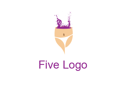 girl in bikini and wine splash vector
