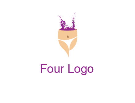 girl in bikini and wine splash vector