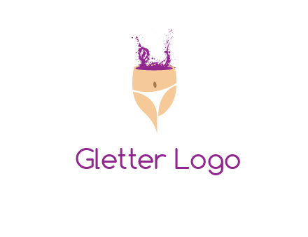 girl in bikini and wine splash vector