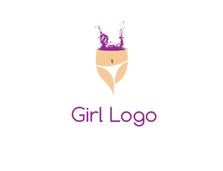 girl in bikini and wine splash vector