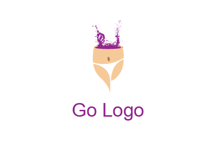 girl in bikini and wine splash vector