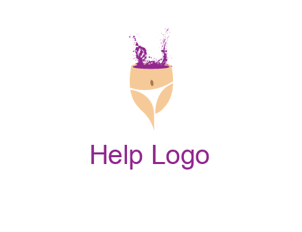 girl in bikini and wine splash vector