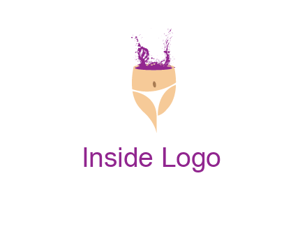 girl in bikini and wine splash vector