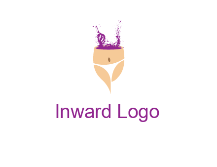 girl in bikini and wine splash vector