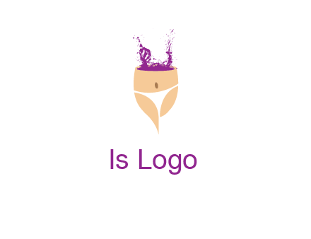 girl in bikini and wine splash vector