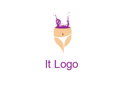 girl in bikini and wine splash vector