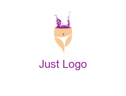 girl in bikini and wine splash vector