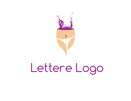 girl in bikini and wine splash vector