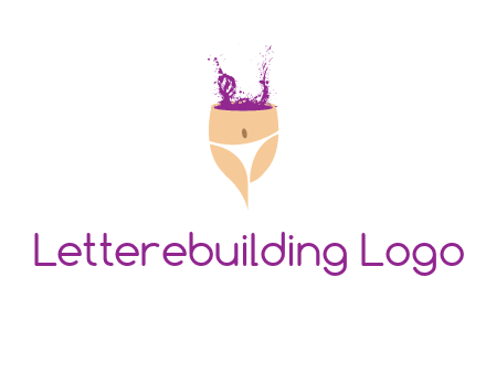 girl in bikini and wine splash vector