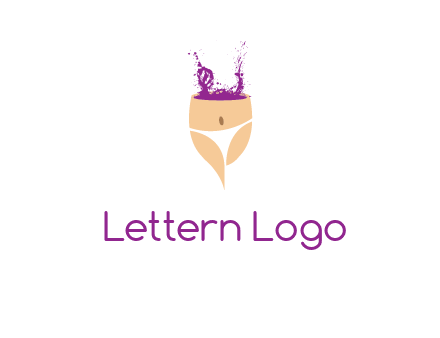 girl in bikini and wine splash vector