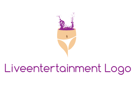 girl in bikini and wine splash vector