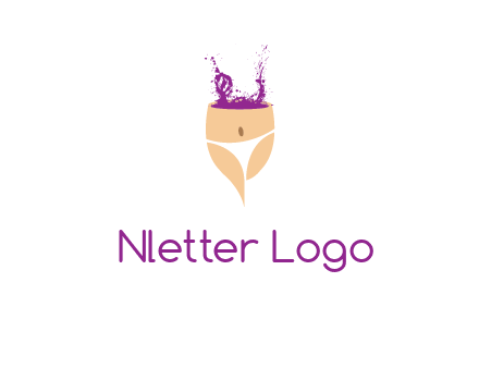 girl in bikini and wine splash vector