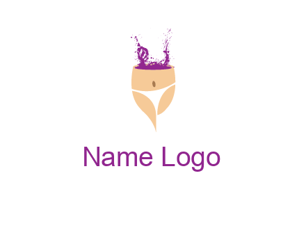 girl in bikini and wine splash vector