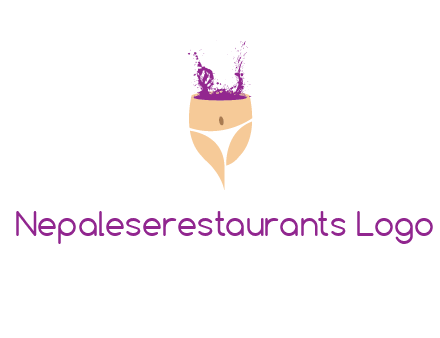 girl in bikini and wine splash vector