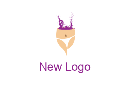 girl in bikini and wine splash vector