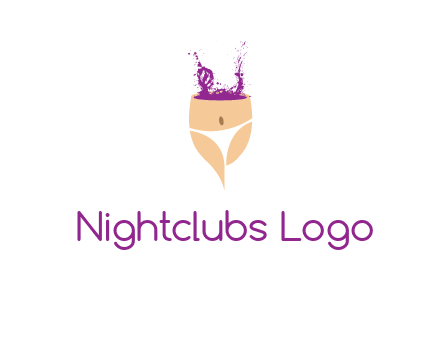 girl in bikini and wine splash vector