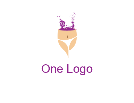 girl in bikini and wine splash vector