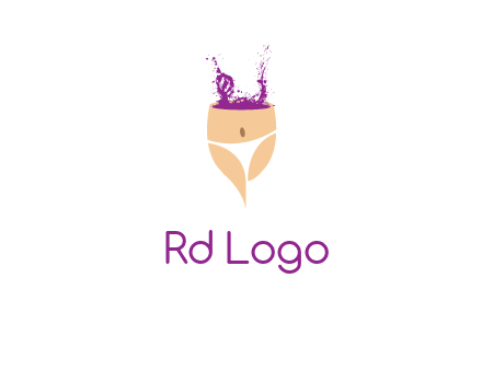 girl in bikini and wine splash vector