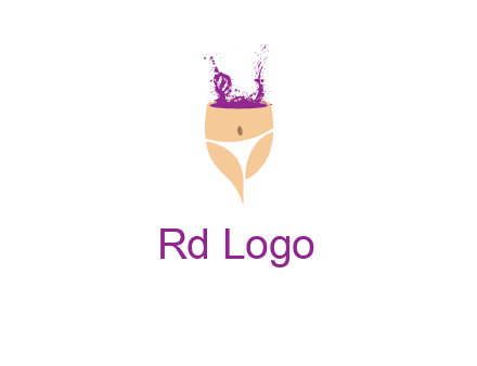 girl in bikini and wine splash vector