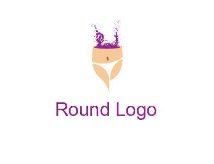 girl in bikini and wine splash vector