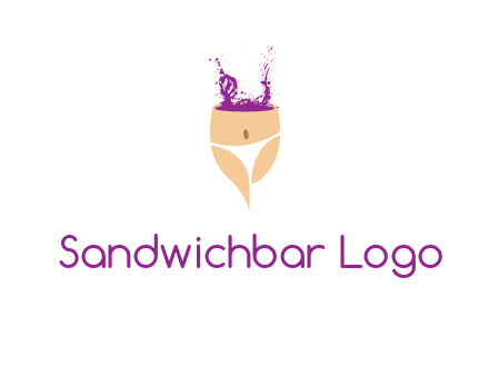 girl in bikini and wine splash vector