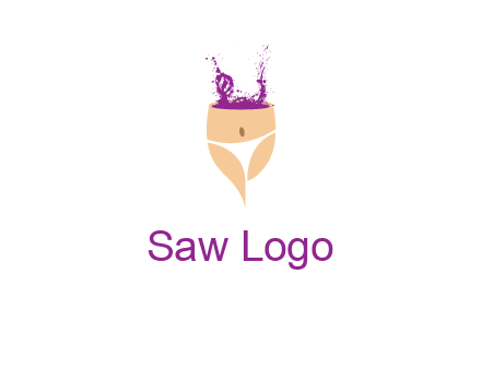 girl in bikini and wine splash vector