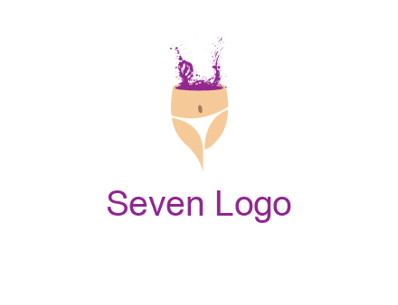girl in bikini and wine splash vector