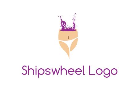 girl in bikini and wine splash vector