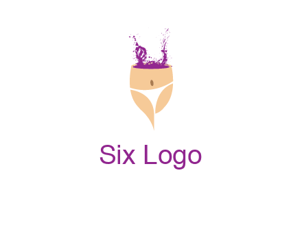 girl in bikini and wine splash vector