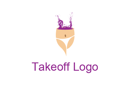 girl in bikini and wine splash vector
