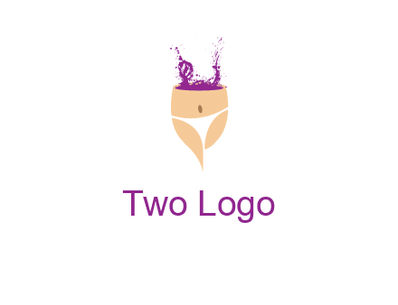 girl in bikini and wine splash vector