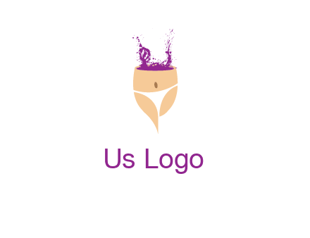 girl in bikini and wine splash vector