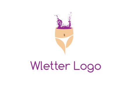 girl in bikini and wine splash vector