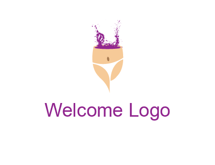 girl in bikini and wine splash vector