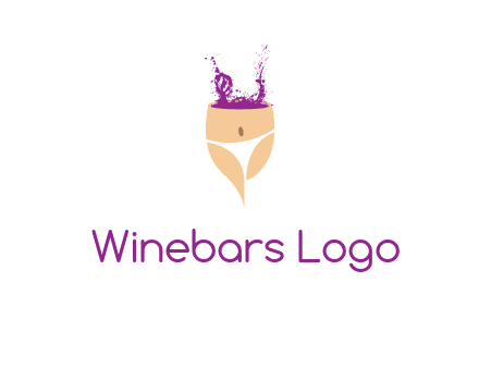 girl in bikini and wine splash vector