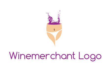 girl in bikini and wine splash vector