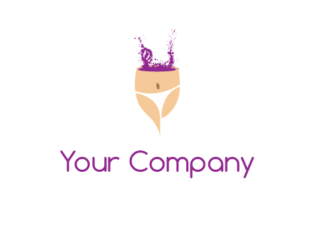 girl in bikini and wine splash vector