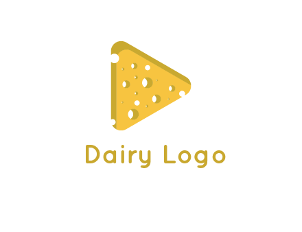 two rounded triangles of cheese forming a logo